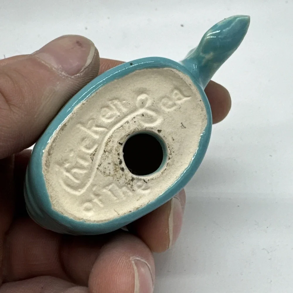 Chicken Of The Sea Salt Or Pepper Shaker Turquoise Blue